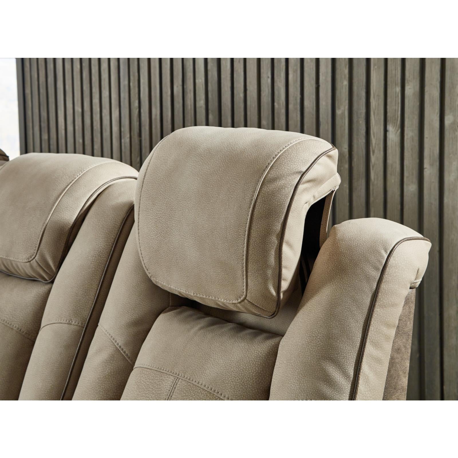 Ashley Furniture Next-Gen DuraPella Faux Leather Power Reclining Sofa in Brown