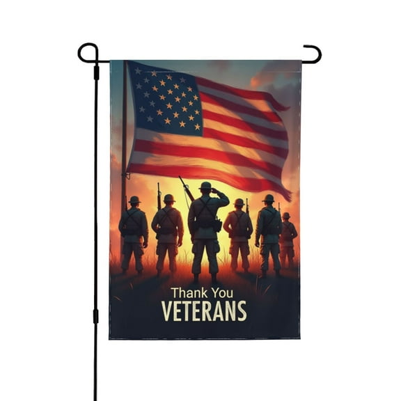 Thank You Veterans Garden Flag 12x18 Inch Double Sided Patriotic American Flag Yard Flag For Outdoor Home Decoration Memorial Day Independence Day Decorations