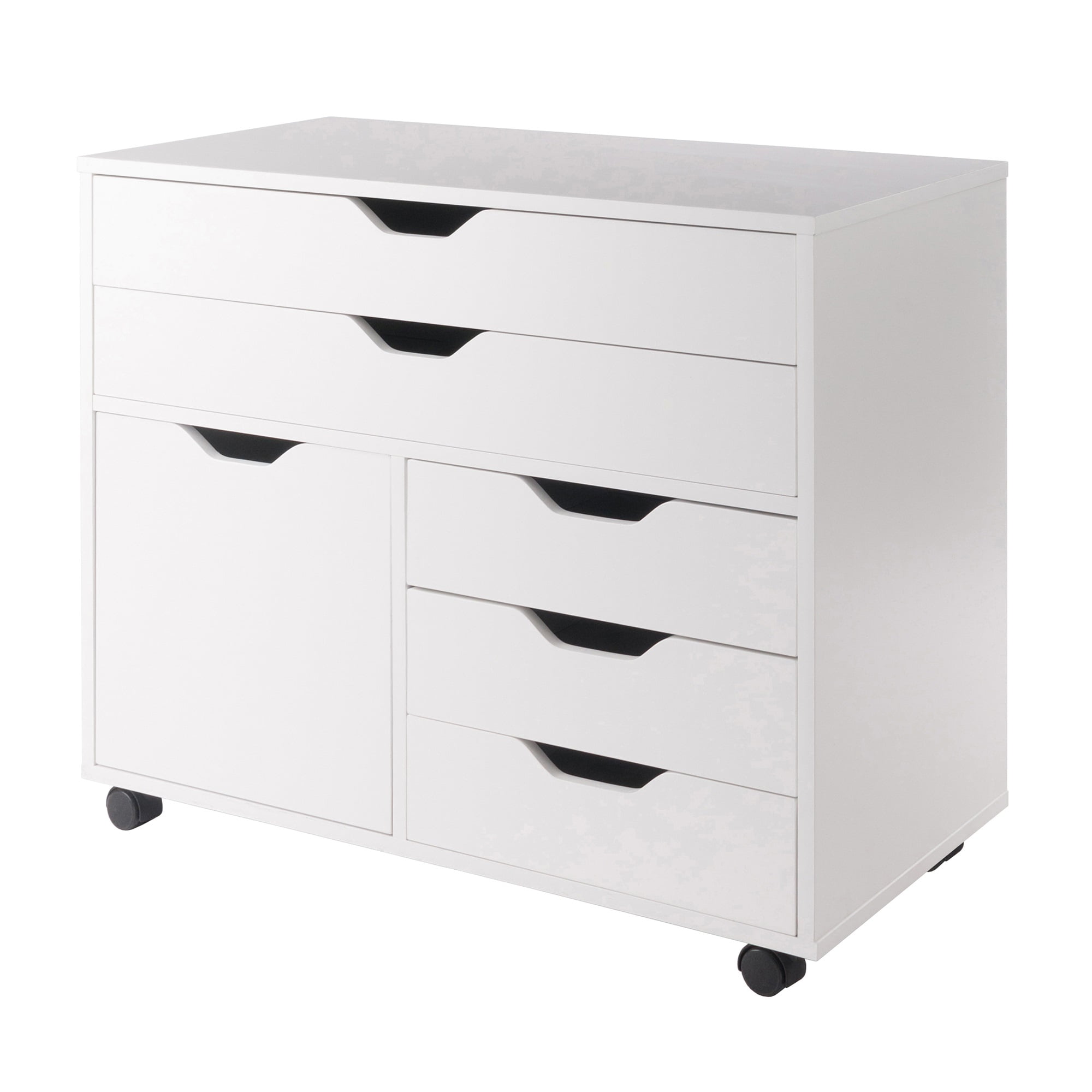 Winsome Wood Halifax 3-Section Mobile Storage Cabinet, White Finish