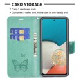 thumbnail image 4 of Allytech Embossed Butterfly Case for Samsung Galaxy A53 5G, PU Leather Card Slots Flip Stand Magnetic Closure Wrist Strap Lanyard Protective Cover for Galaxy A53 5G, Green, 4 of 5