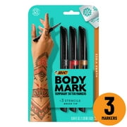 BIC BodyMark Temporary Tattoo Markers for Skin, Henna Vibes, Assorted Colors, 3-Count
