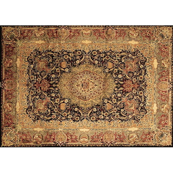 Ahgly Company Indoor Rectangle Persian Brown Traditional Area Rugs, 4' x 6'
