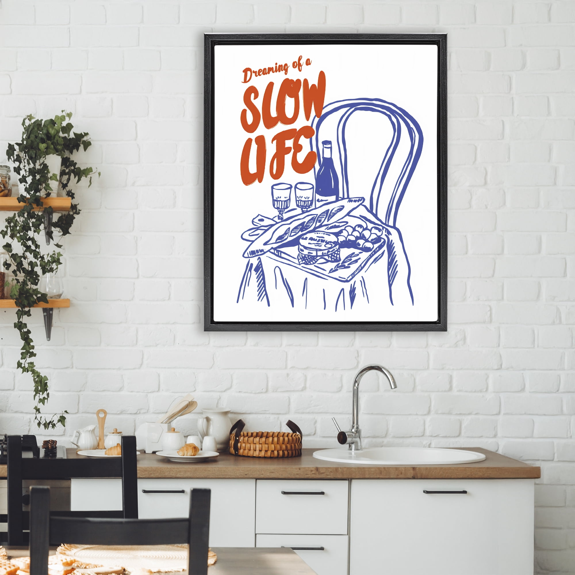 Stupell Industries Dreaming Of A Slow Life Black Framed Floater Canvas Wall Art, design by The Prints Vibe