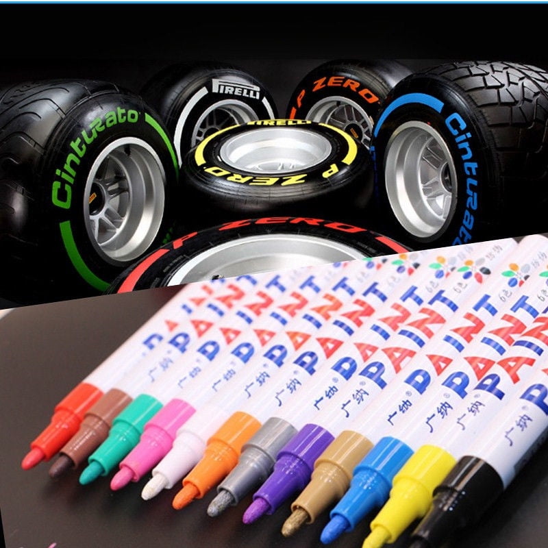 Universal Waterproof Permanent Paint Pens Oil Marker For Car Tyres Arts Crafts 