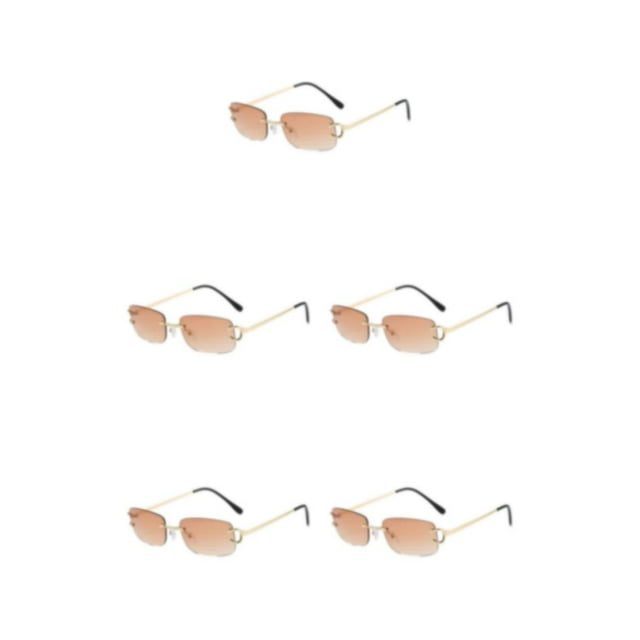 relayinert Rectangle Femmes Amour 400 Protection et Durabilité Longue Durée de Vie Quotidienne Grand Angle Ouvert à la Mode Marron 5Ensemble