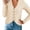 beige, variant on Women's Long Sleeve Button Down V‑Neck Knit Cardigan Scalloped Trim Sweater