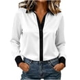 thumbnail image 2 of Admvng Women's Tops Button-Down Shirt Long Sleeve Casual Leisure Elegant Blouse, 2 of 5