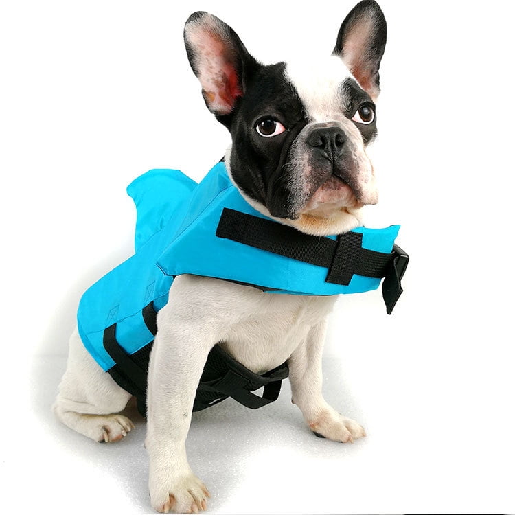 Gilet de Securite de Gilet de Sauvetage de Requin Sahpe Cool pour les Grands Petits Chiens Bouledogue Francais