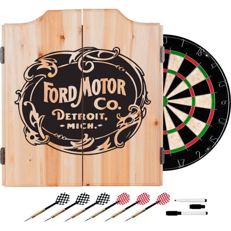 Ford Dart Cabinet Set with Darts and Board  Vintage Ford Motor Co