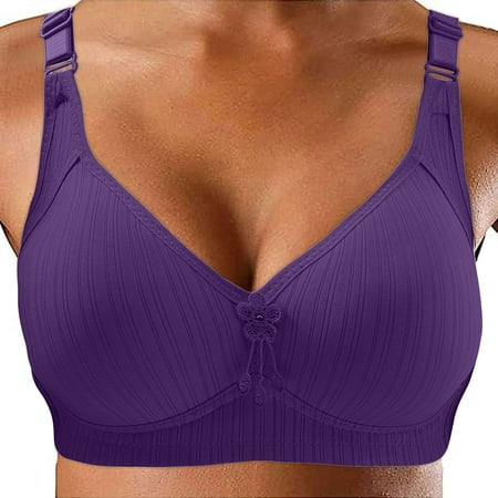 

ZMHEGW Womens Bras Middle Aged Elderly Large Size without Steel Ring Comfortable Seamless Bralettes Underwear