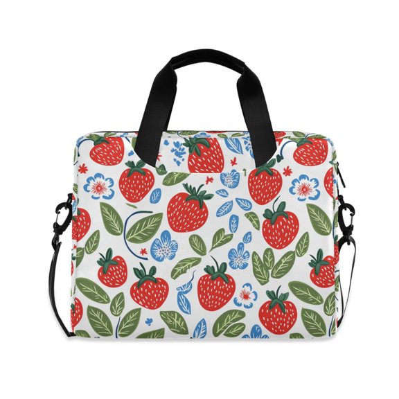 FORMRS 16" Laptop Bag Carrying Sleeve Case with Handle Travel Shoulder Briefcase, Vibrant Strawberries