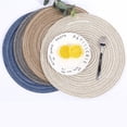 thumbnail image 2 of 7 Inch Round with Lace Placemats Farmhouse Boho Placemats Cloth Placemat Rustic Woven Placemats for Dining Tables Indoor Outdoor Party Decor (Coffee), 2 of 7