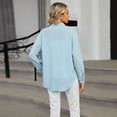 thumbnail image 5 of Eternatastic Womens Oversized Button Down Shirts Dressy Casual Long Sleeve Blouses Summer Work Tops Tunics, 5 of 6