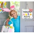thumbnail image 2 of WaaHome Easter Door Decorations Watercolor Welcome Peeps Door Sign Welcome Wreath for Front Door Bunny Easter Door Hanger for Home Window Wall Indoor Outdoor Spring Decor, 2 of 8