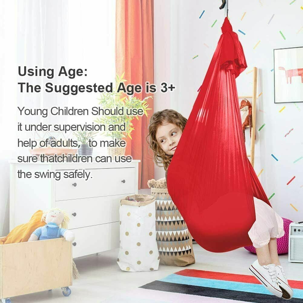 WEISIPU Kids Hammock - Small Camping Hammock, Kids Camping Gear w/Tree Straps and Carabiners for Indoor/Outdoor Use Therapy Kids Autism ADHD Sensory Swing Sling