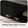 thumbnail image 4 of 41.34 - pulgada de madera coffee mesa con almacenamiento gabinete, two - tier design, wave - style sliding doors, moderno y functional para estilo rural sala de estar, oficina o lounge (blanca), 4 of 7