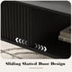 thumbnail image 4 of 41.34 - pulgada de madera coffee mesa con almacenamiento gabinete, two - tier design, wave - style sliding doors, moderno y functional para estilo rural sala de estar, oficina o lounge (blanca), 4 of 7