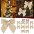 thumbnail image 2 of Christmas 10Pcs Christmas Bows Various Styles Bows Fabric Christmas Tree Garland Accessories Decoration Party Party Decorations丨White, 2 of 9