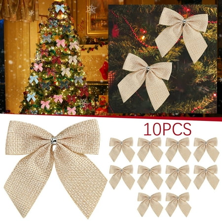 

Riforla 10PCS Christmas Bows Various Styles Bows Fabric Christmas Tree Garland Accessories Decoration Party Party Decorations Christmas Decorations White 7.5x7.5cm