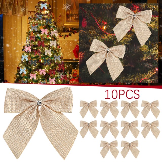 Christmas Decorations Outdoor Event & Party 10PCS Christmas Bows Various Styles Bows Fabric Christmas Tree Garland Accessories Decoration Party Party Decorations Party Balloon