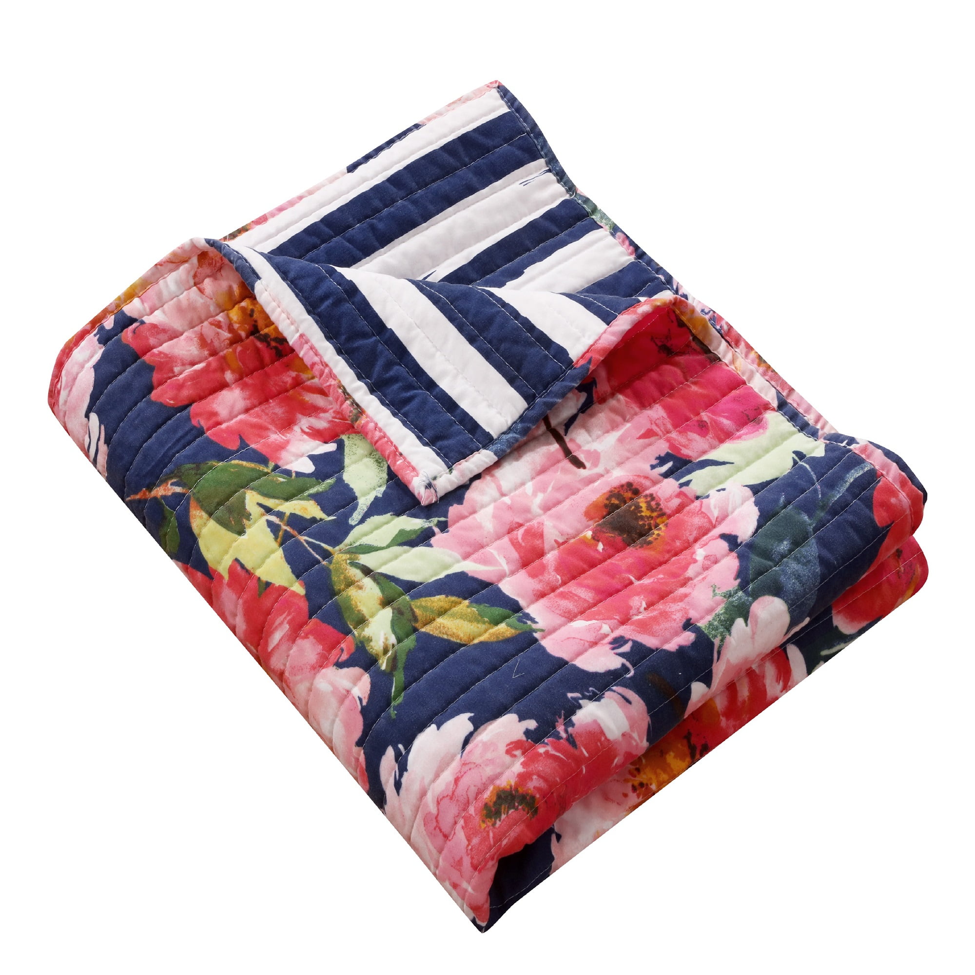 Global Trends Penelope Navy Quilted Throw Blanket