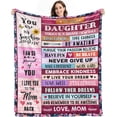 thumbnail image 1 of LHSHID Gift for My Daughter Blanket from Mom as Birthday Present I Love You Letter to Her Ultra Soft Flannel Fleece Light Weight Bed Throw 50x60in, 1 of 6