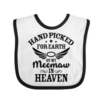 Inktastic Handpicked for Earth by My Meemaw in Heaven with Angel Wings Boys or Girls Baby Bib