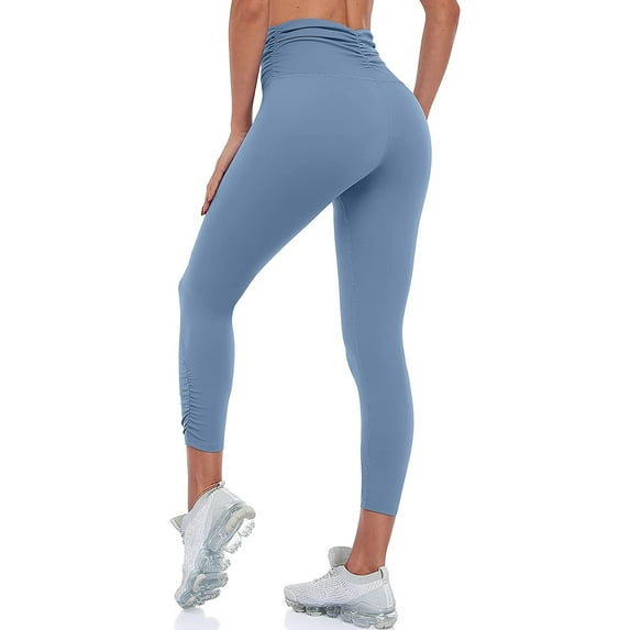 Women's Yoga Pants Folds High Waist Leggings Fitness Pants Trousers