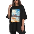 thumbnail image 4 of Plus Size Shirt for Women Black Tops for Women Short Sleeves Shirt for Women Seaside (13) T Shirt Crewneck Shirt for Women XS, 4 of 5