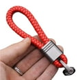 thumbnail image 1 of Car Key Chain Hand-woven Faux Leather Braided Rope Snap Hook Alloy Men Women Waist Key Holder Ring for Daily, 1 of 10