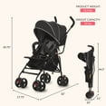 thumbnail image 6 of Dream On Me Vista Moonwalk Stroller | Lightweight Infant Stroller with Compact Fold | Multi-Position Recline | Canopy with Sun Visor | Perfect for Traveling and Theme Parks, Black, 6 of 11