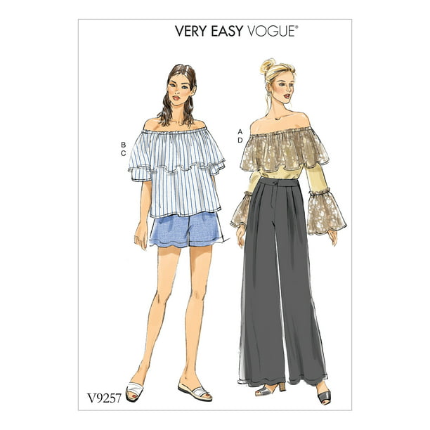 Vogue Patterns Sewing Pattern Misses' Off-the-Shoulder Ruffle Tops ...
