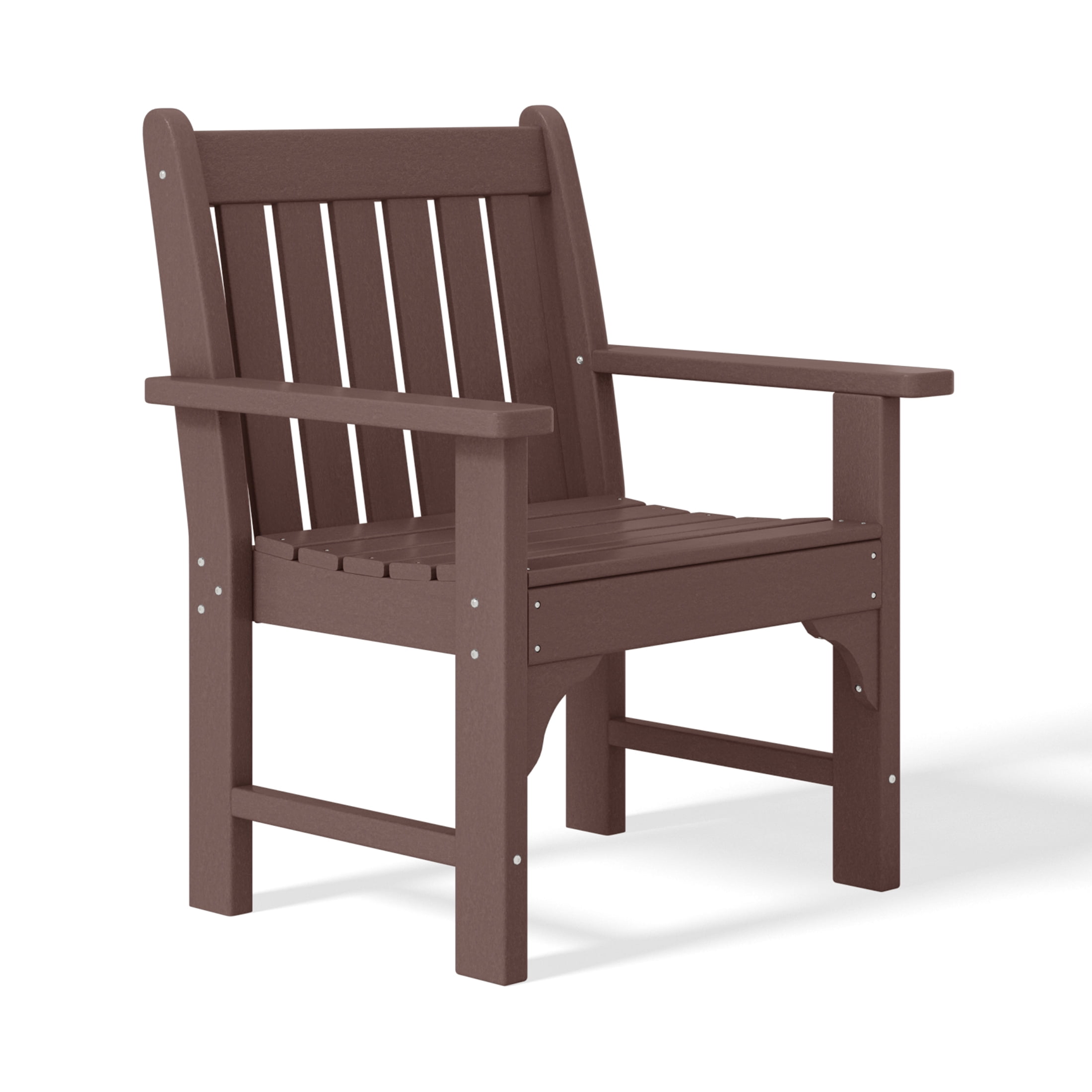 WestinTrends Malibu Outdoor Patio HDPE Adirondack Dining Arm Chair, Dark Brown