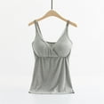 thumbnail image 3 of TODOZO Women's Shelf Bra Camisole Tops Adjustable Cami Tank Cotton Undershirts,Tank Tops with Built In Bras Y2K V Neck Sleeveless Cute Summer Cami Tops Womens Tank Tops Summer Grey Xl, 3 of 3