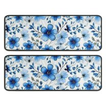 Kitchen Rugs Sets Of 2,Pioneer Flower Floral Print Pattern Anti Fatigue Kitchen Mat Rugs Non Slip Washable,Decorative Kitchen Floor Mats for Kitchen,Sink,Laundry,17"x47" 17"x47"