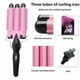 thumbnail image 4 of 22mm Portable Hair Curler with Adjustable Temperature - Quick Heating, 3-Barrel Design for Stylish Curls, US Plug, 110V, 4 of 8