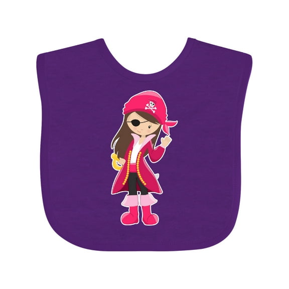 Inktastic Pirate Captain Girls Baby Bib
