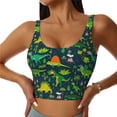 thumbnail image 2 of Lsque Dinosaurs and Tropical Leaves and Flowers Printed Women'S Sports Bra, Compression, Moisture Wicking, High-Impact Sports Bra For Women,Supportive sports bra-X-Large, 2 of 9