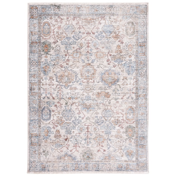 SAFAVIEH Jasmine Caiden Floral Area Rug, Ivory/Blue, 4'5" x 6'5"