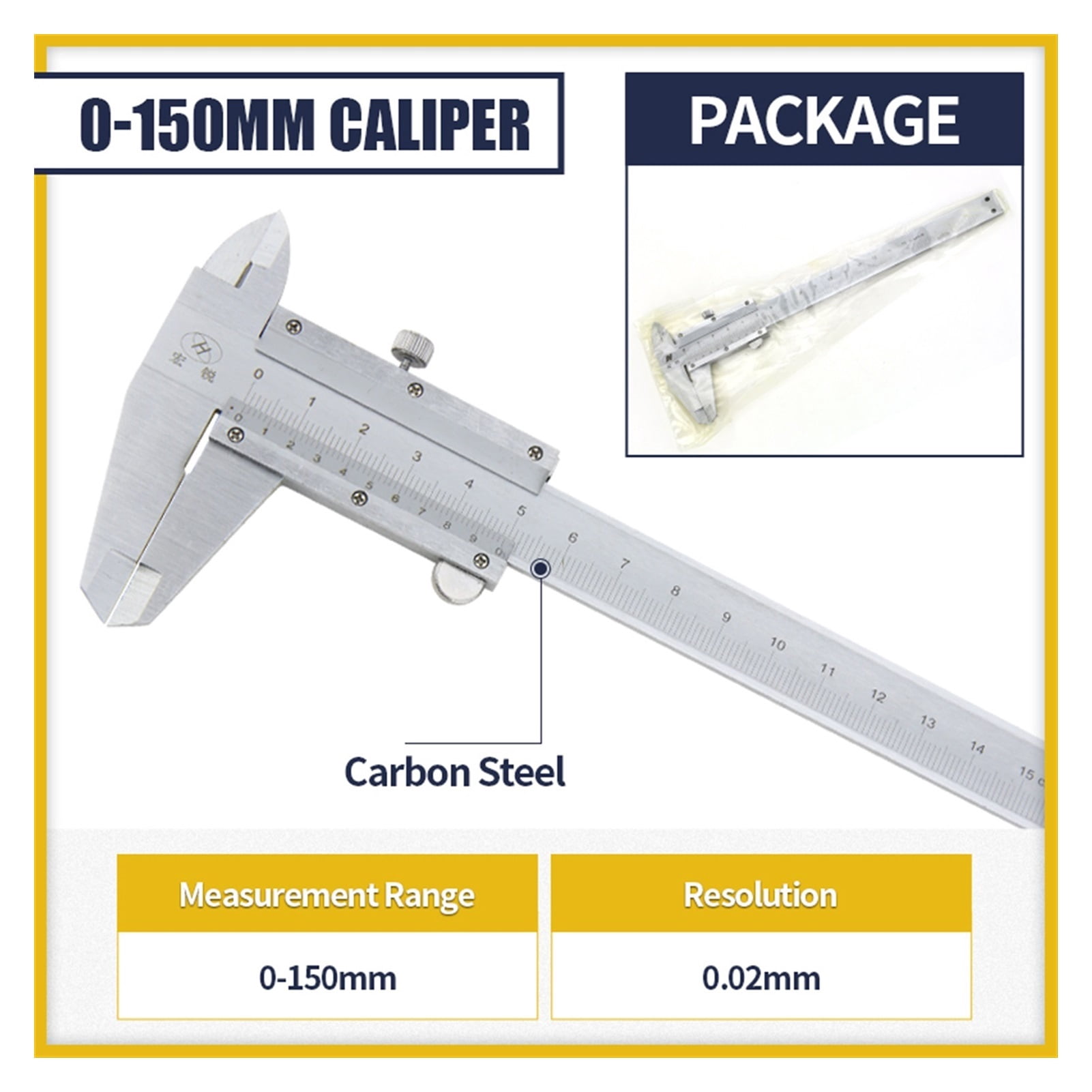 Digital Metal Caliper Stainless Steel Vernier Calipers Electronic Micrometer Ruler Depth Measuring Tool Gauge Instrument 0-150mm ,Easy to Operate