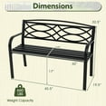 thumbnail image 3 of Costway Outdoor Bench 45.5" Patio Garden Bench with Backrest Curved Armrests for Backyard, 3 of 10