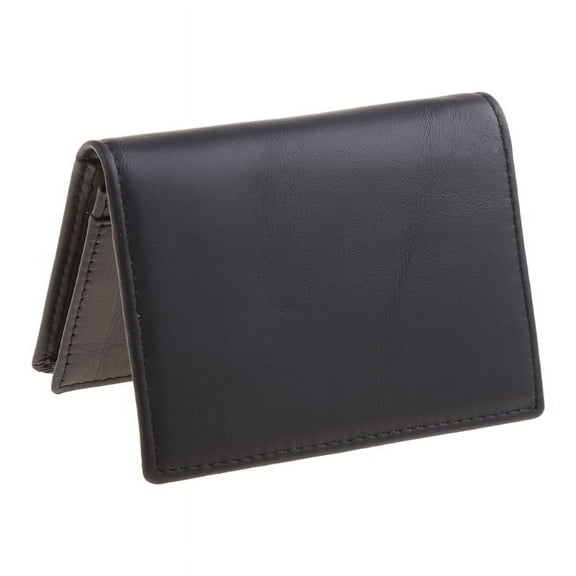 Men Black Leather Expandable Credit Card ID Business Cards Holder Wallet Case