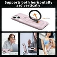 thumbnail image 4 of Heavy Duty Phone Case For iPhone 14,Built-in Rotatable Magnetic Ring Kickstand,Shockproof Dropproof Tough Rugged Anti-fall Protective Phone Case Cover For iPhone 14, Pink, 4 of 6