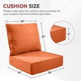 thumbnail image 2 of Gymojoy 24 in. x 24 in. x 6 in.Deep Seat Cushion Set, Olefin 2-Piece Deep Seating Outdoor Replacement Lounge Chair loveseat Sofa Cushion in Orange, 2 of 6
