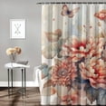 thumbnail image 2 of JEUXUS Watercolor Floral Modern Pictures Artwork Shower Curtain for Bathroom White, 2 of 6