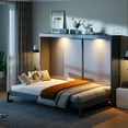 thumbnail image 3 of Full Size Loft Bed with Ladder, Shelves and Desk, Gray​, 3 of 9