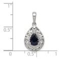 thumbnail image 2 of FB Jewels Sterling Silver Rhodium Plated Sapphire Teardrop Pendant, 2 of 2