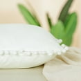 thumbnail image 6 of PiccoCasa Velvet Pillow Cover with Pompoms for Sofa Bed 1PCS Snow White 18x18Inch, 6 of 8