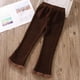 thumbnail image 4 of Pantalones largos para niñas, de color liso, con pana gruesa, informales, con cintura elástica súper gruesa, acampanados, de poliéster, 4 of 4