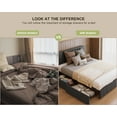 thumbnail image 6 of Lofka Queen Bed Frame with Adjustable Upholstered Headboard and 4 Storage Drawers Dark Gray, 6 of 9